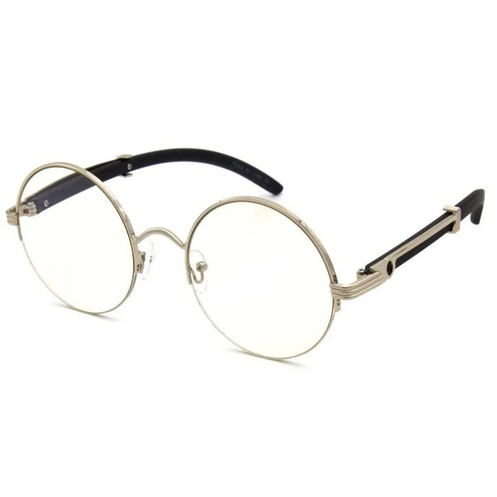 Women Eye Glasses Clear Lens Rimless Classic Retro 80's 90's Style Gold Metal